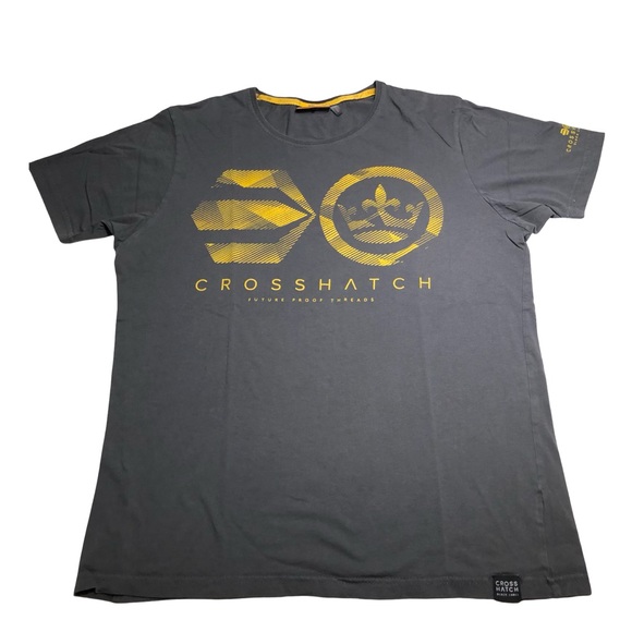 Crosshatch Black Label Men’s Crew Neck Short Sleeve Graphic Logo T-shirt XL - Picture 2 of 10